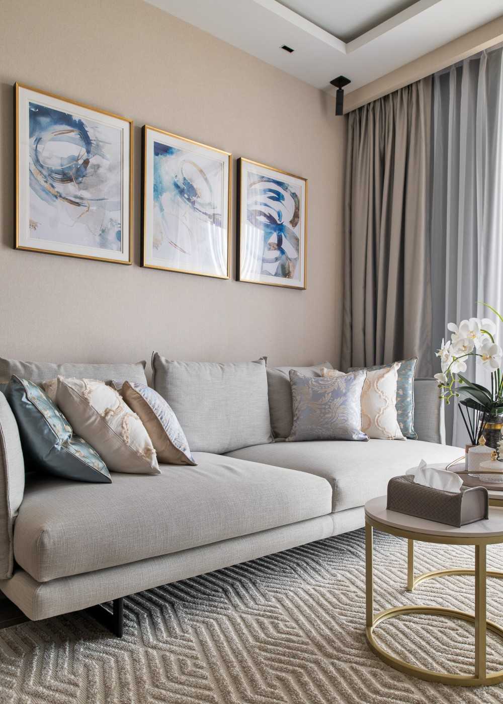 Modern Living Room with TV Console and Feature Wall