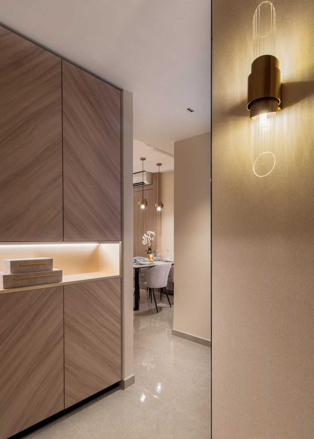 Modern Foyer with Artwork and Console Table