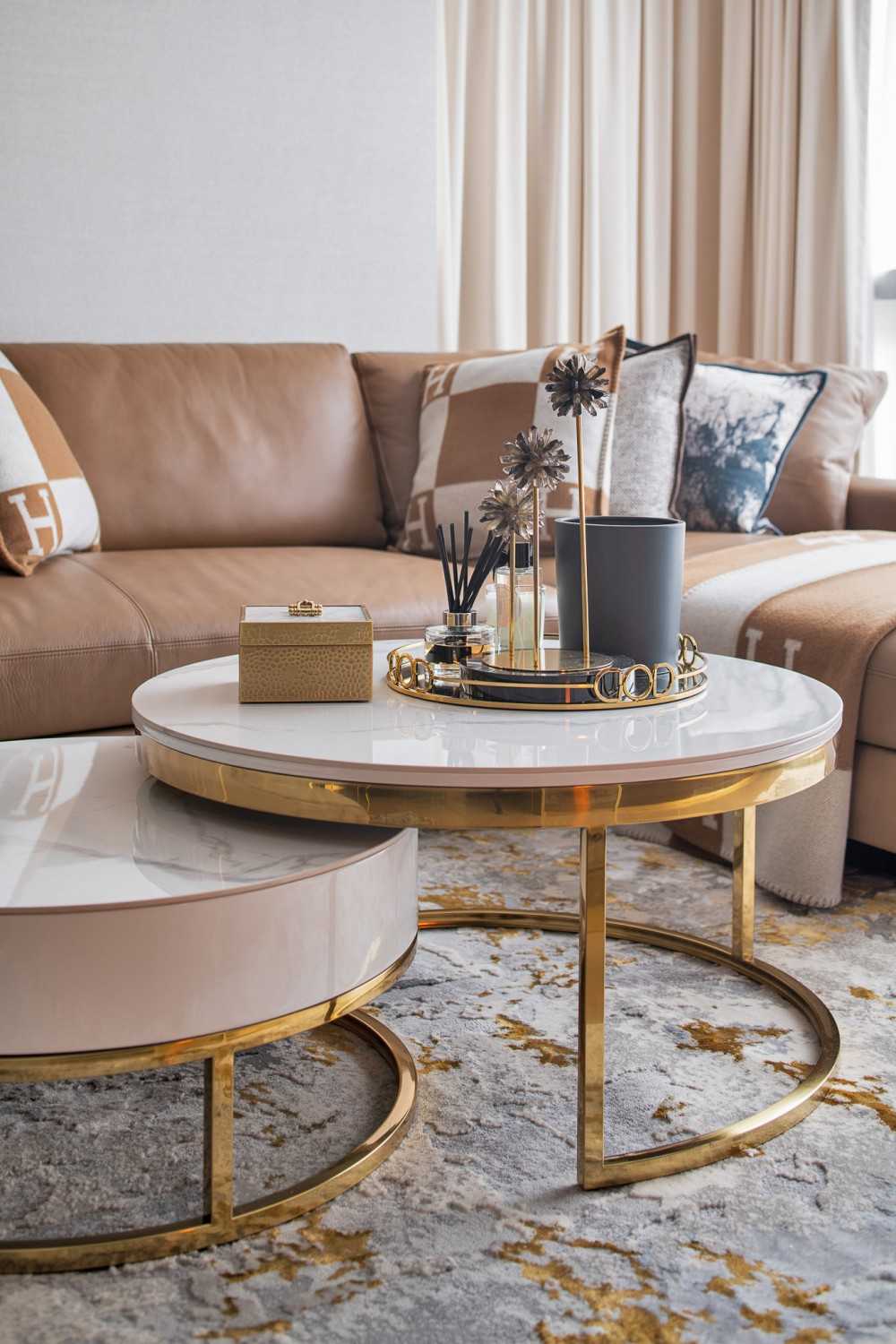 Modern Living Room with Cove Lighting and Sofa