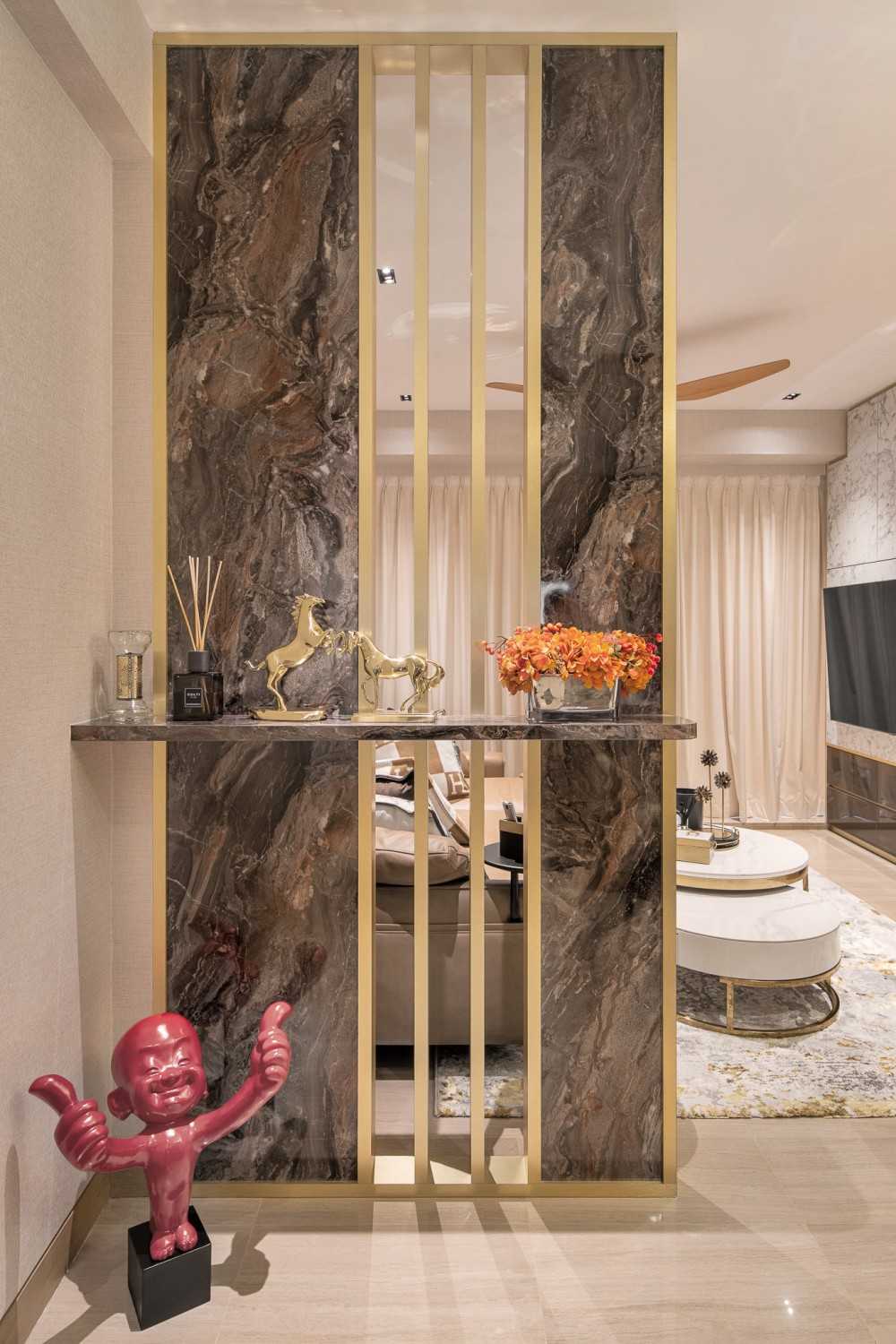 Modern Foyer with Artwork and Console Table