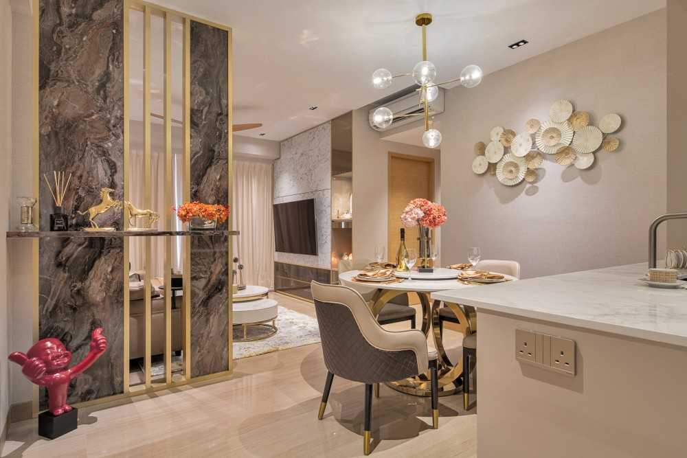 Modern Foyer with Artwork and Console Table