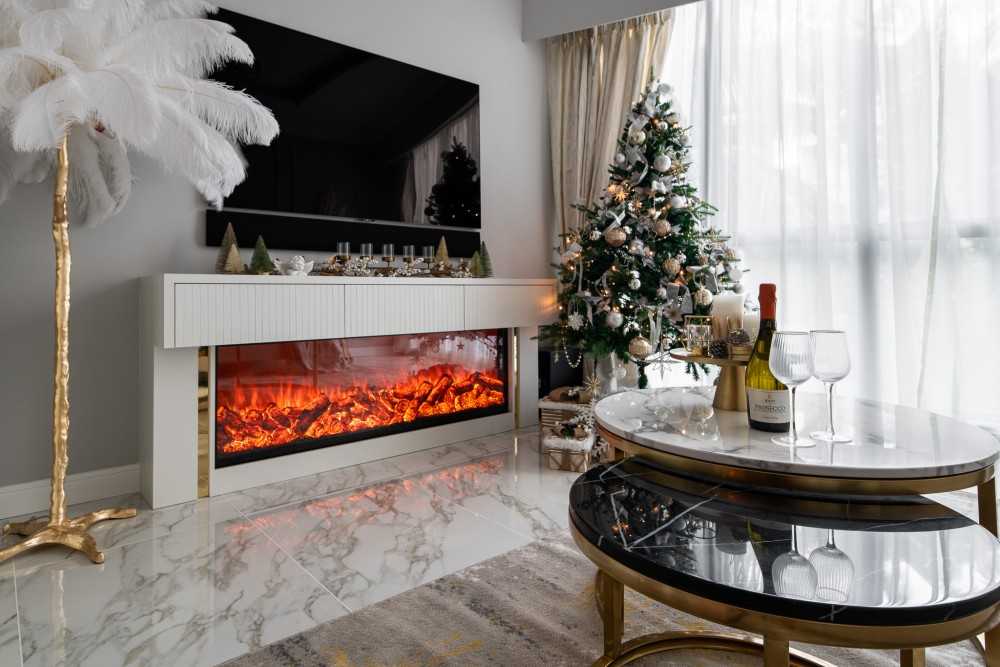 Modern Living Room with Mirror and Sofa