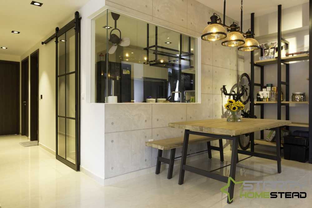 Industrial Dining Room with Dining Table and Dining Chairs