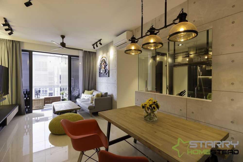 Industrial Dining Room with Dining Table and Dining Chairs