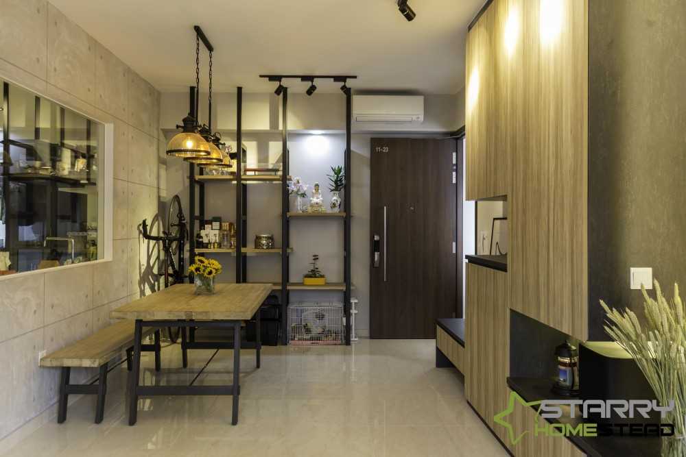 Industrial Dining Room with Dining Table and Dining Chairs