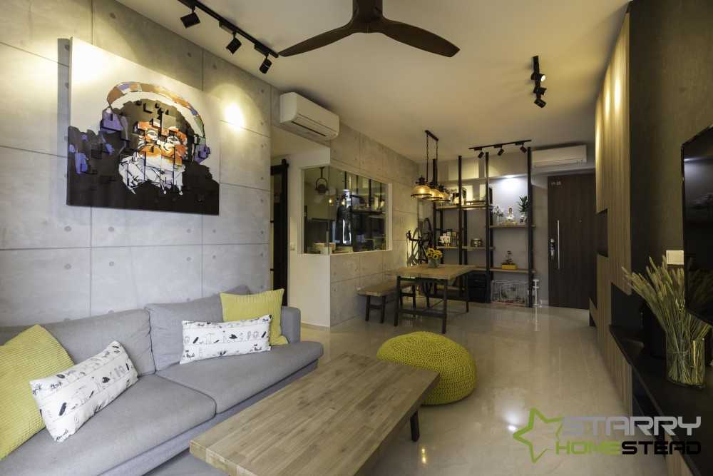 Industrial Living Room with Sofa and Coffee Table