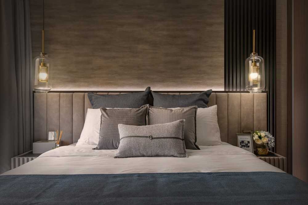 Modern Bedroom with Built-in Bed and Bedside Table