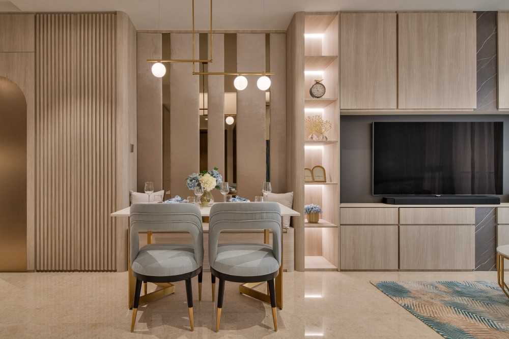 Modern Living Room with Feature Wall and Cove Lighting
