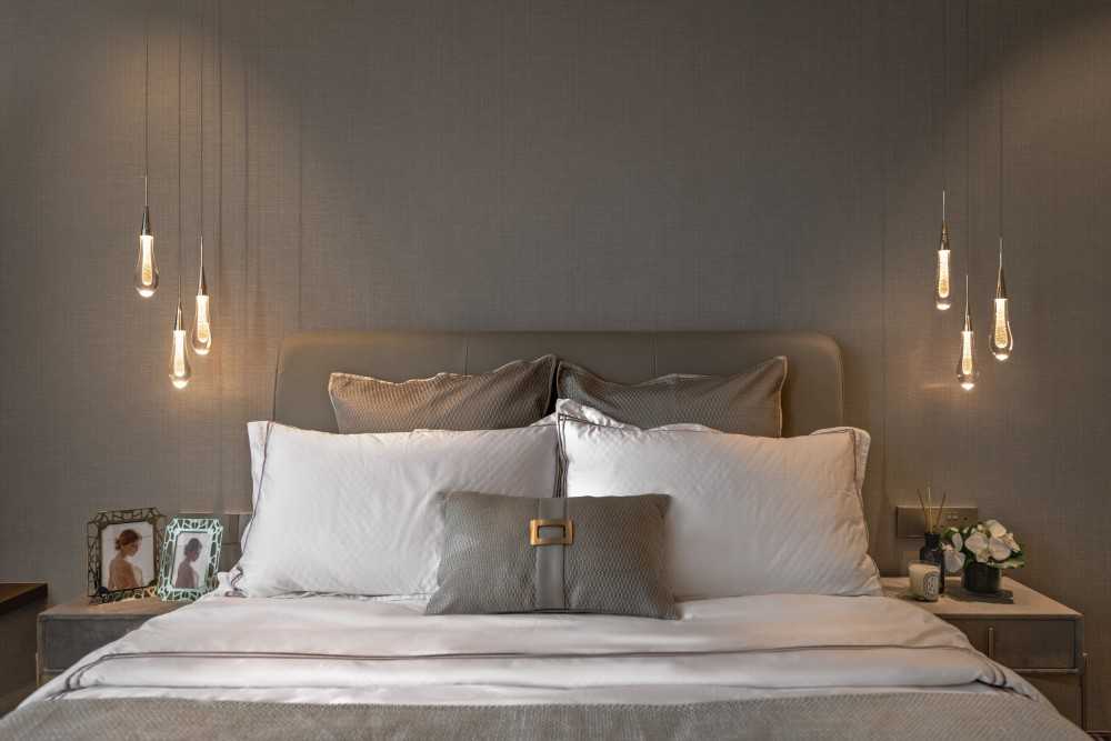 Modern Bedroom with Built-in Bed and Bedside Table