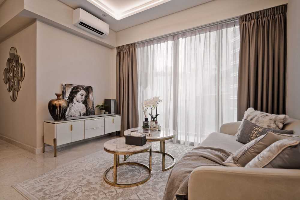 Modern Living Room with TV Console and Sofa