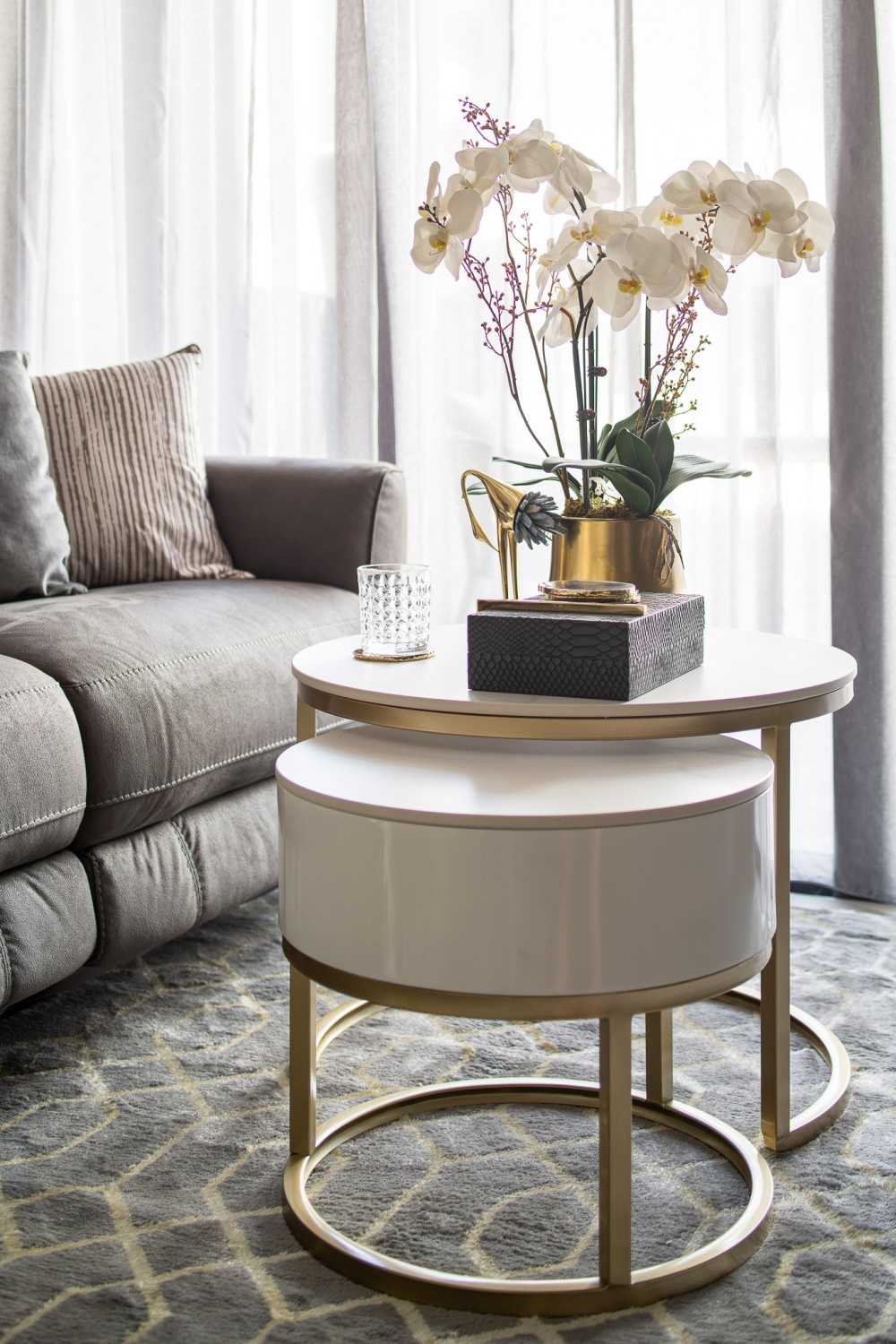 Modern Living Room with Cove Lighting and Sofa
