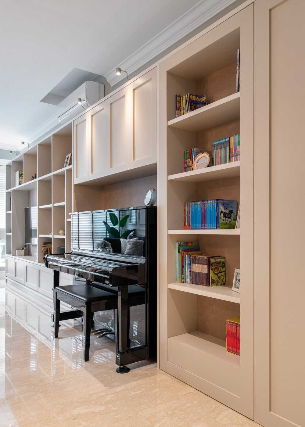 Modern Living Room with TV Console and Ceiling Light