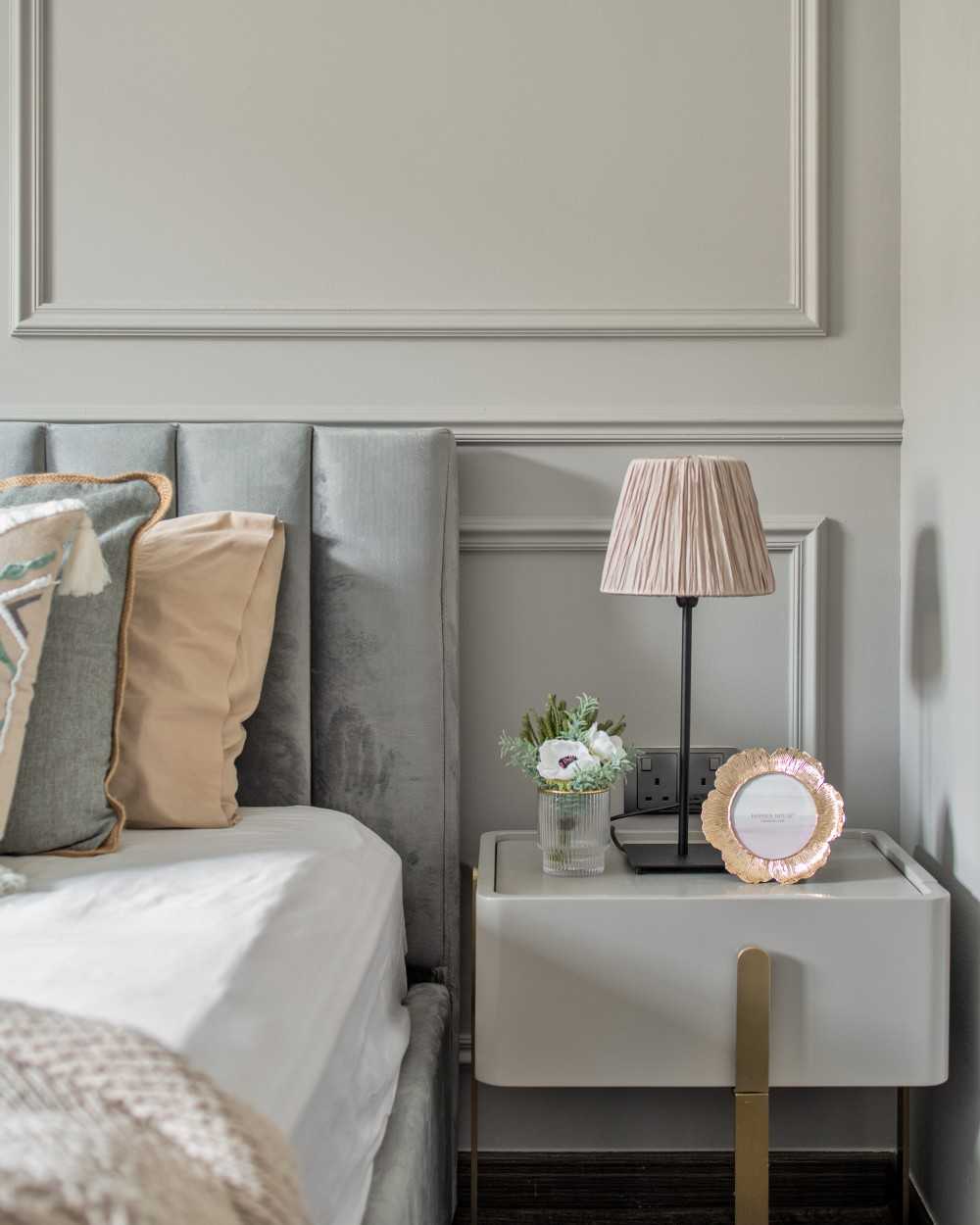 Modern Bedroom with Built-in Bed and Bedside Table
