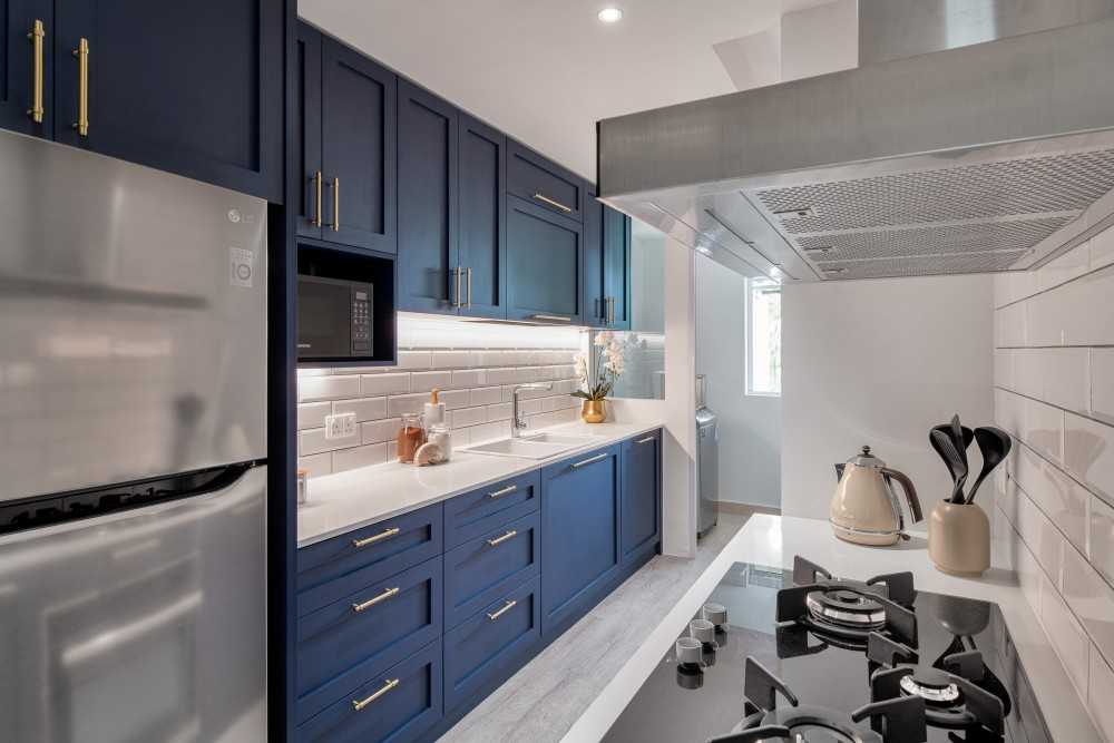 Modern Kitchen with Countertop and Kitchen Window