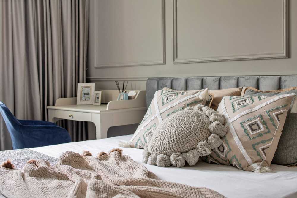 Modern Bedroom with Wardrobe and Bedside Table