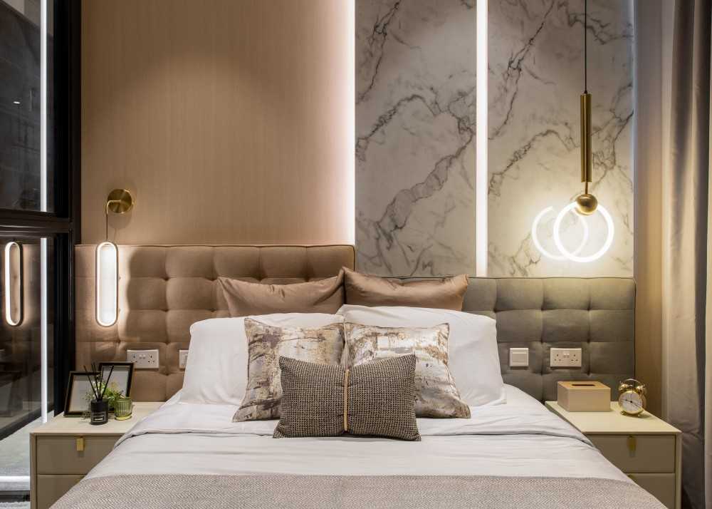 Modern Bedroom with Built-in Bed and Bedroom Dresser