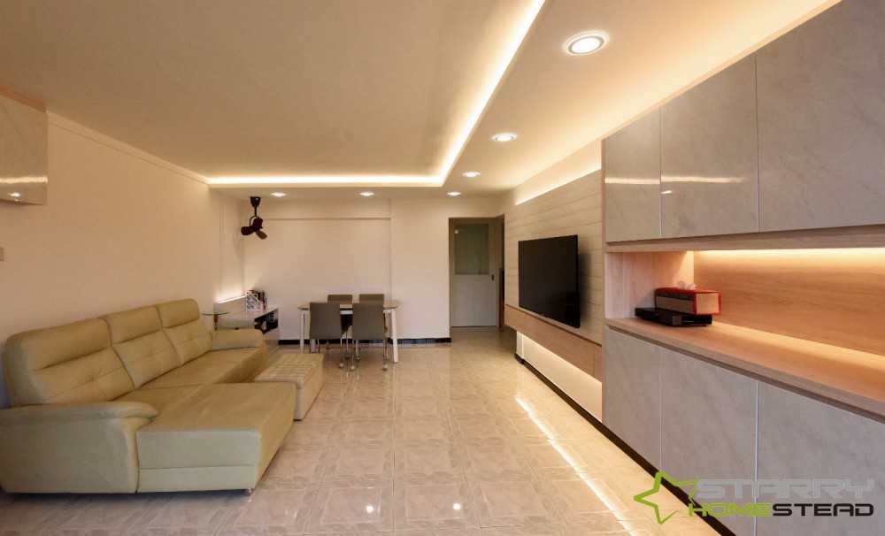 Scandinavian Living Room with Feature Wall and Sofa