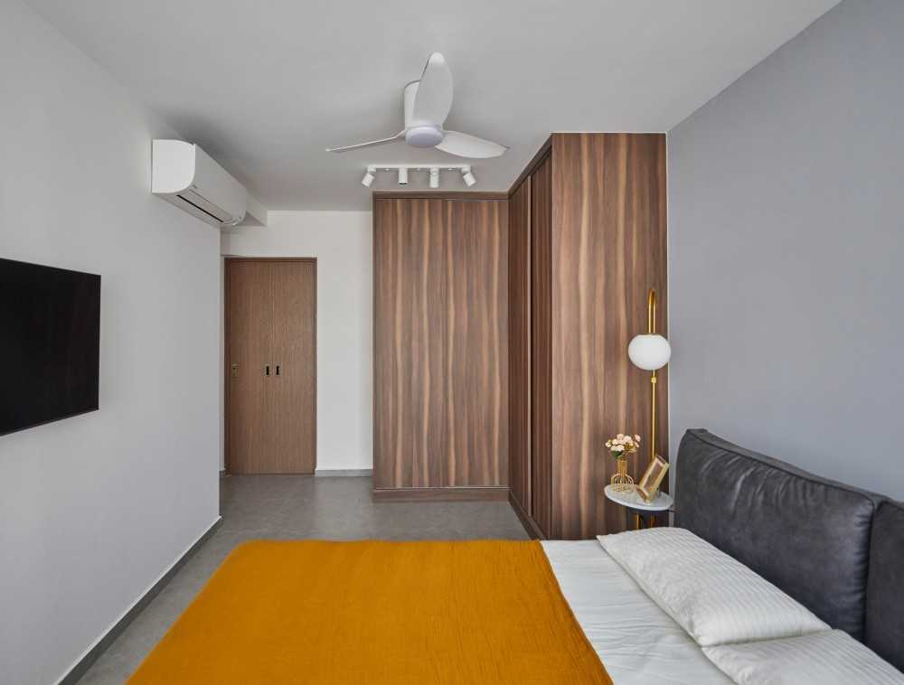 Contemporary Bedroom with Closet and Bedside Table