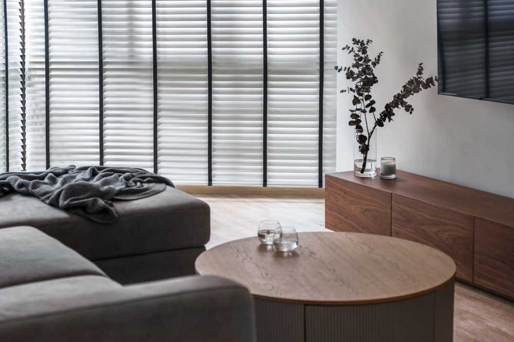 Scandinavian Living Room with TV Console and Coffee Table