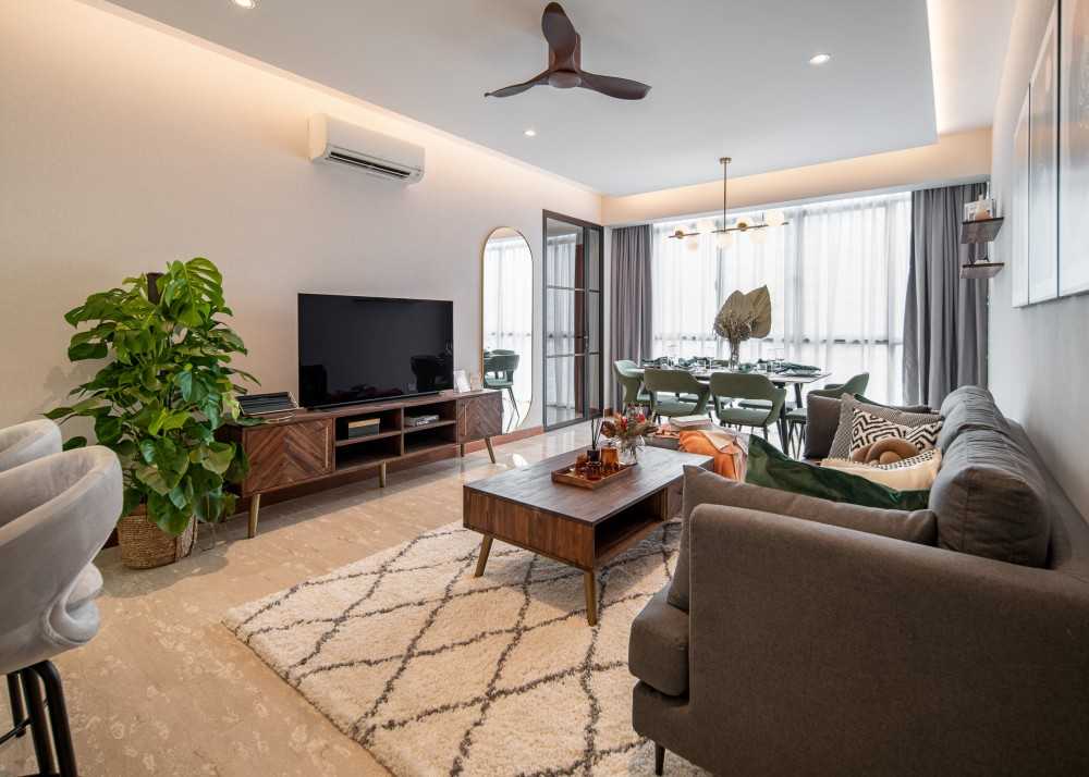 Modern Living Room with Cove Lighting and Sofa
