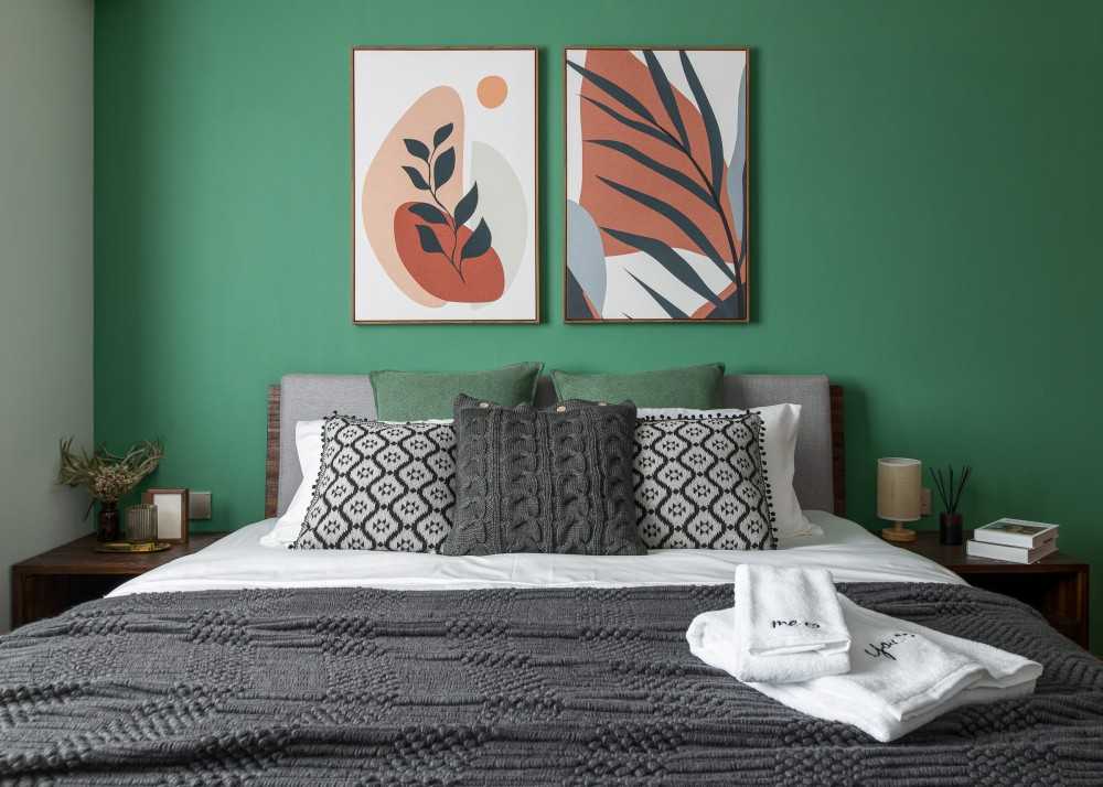 Modern Bedroom with Built-in Bed and Bedside Table
