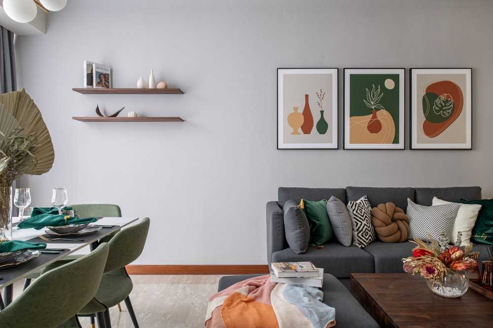Modern Living Room with TV Console and Sofa