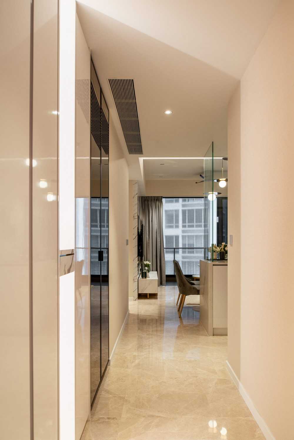 Modern Entryway with Mirror and Console Table
