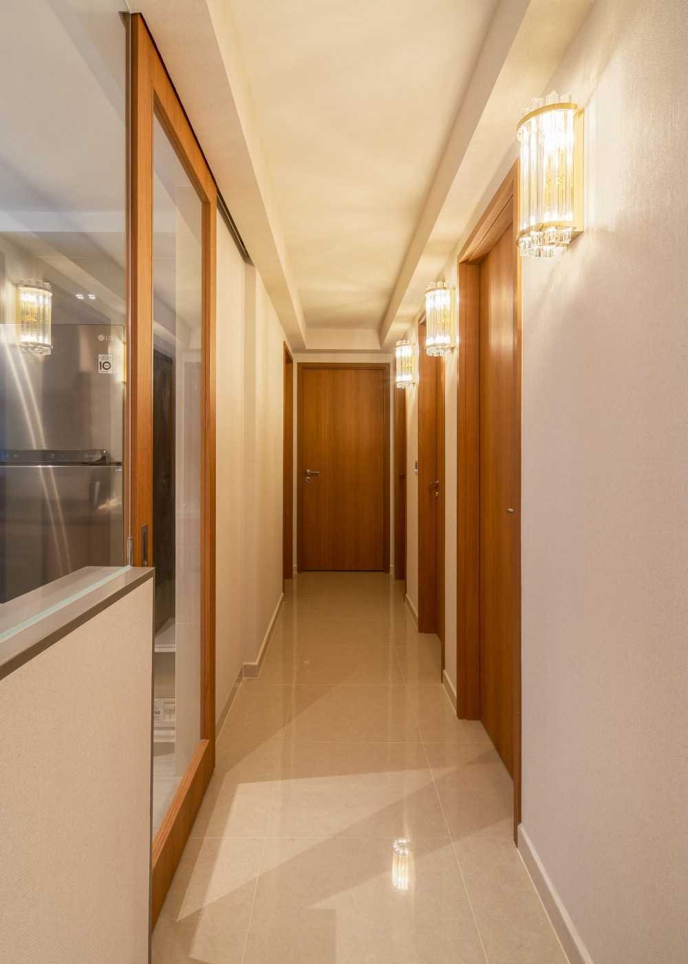 Modern Hallway with Artwork and Console Table