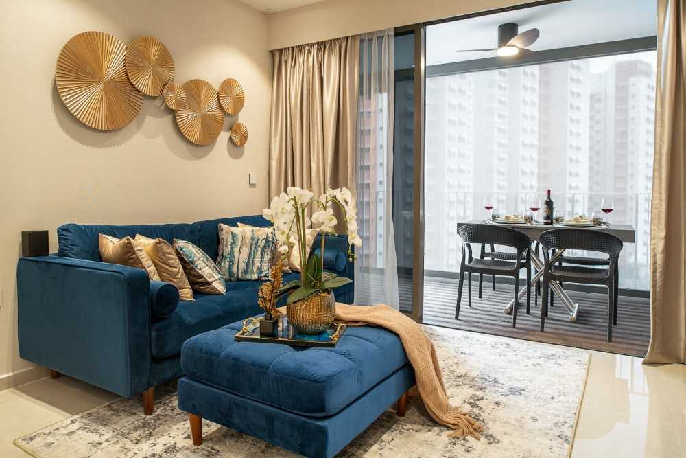 Modern Living Room with TV Console and Sofa