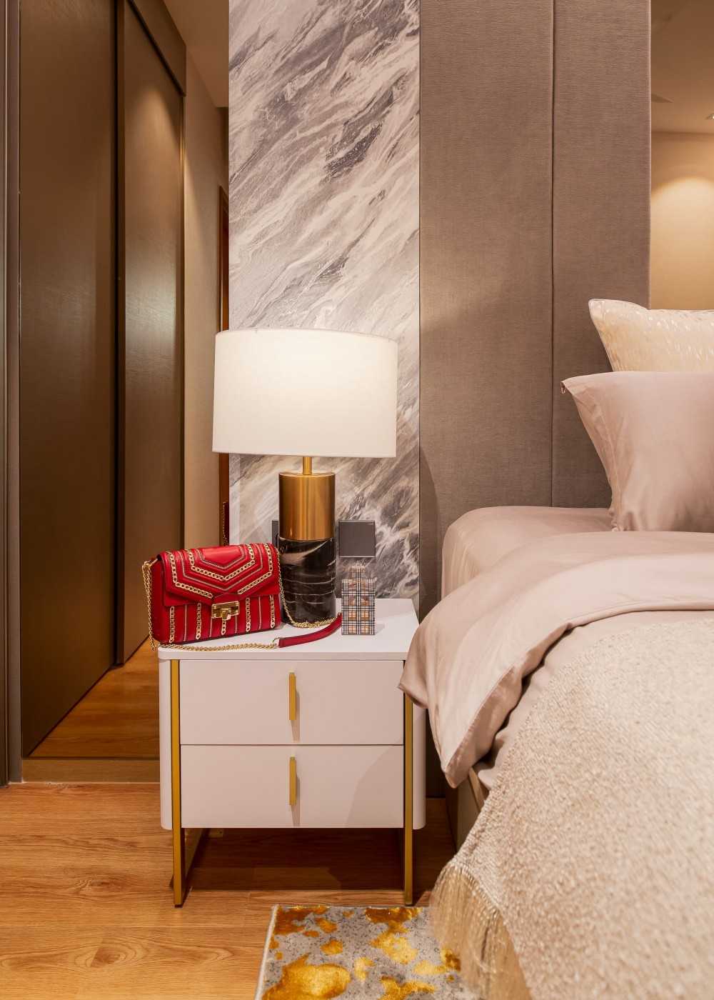 Modern Bedroom with Built-in Bed and Bedside Table