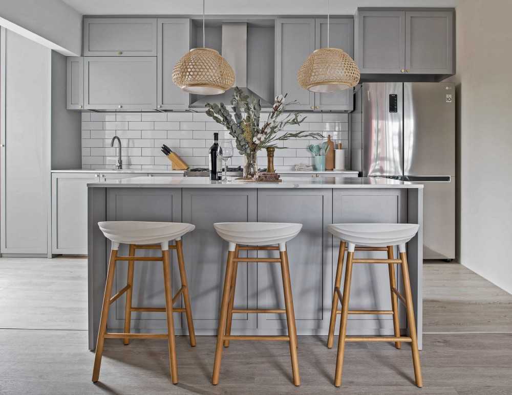 Scandinavian Kitchen with Kitchen Window and Kitchen Island