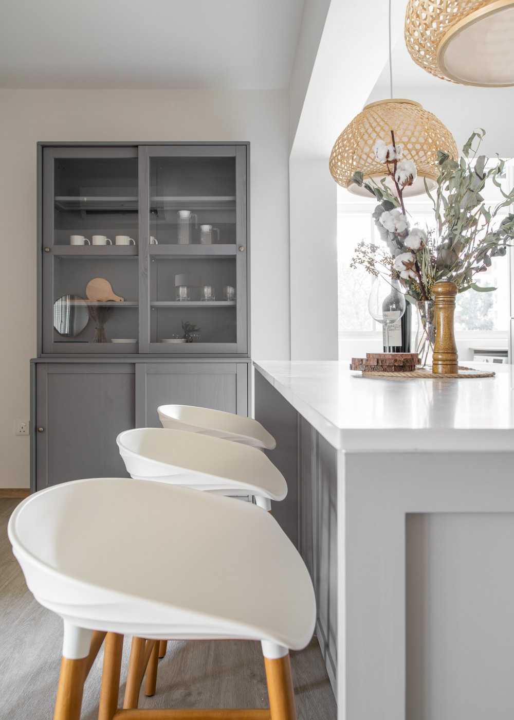 Scandinavian Kitchen with Kitchen Window and Kitchen Island