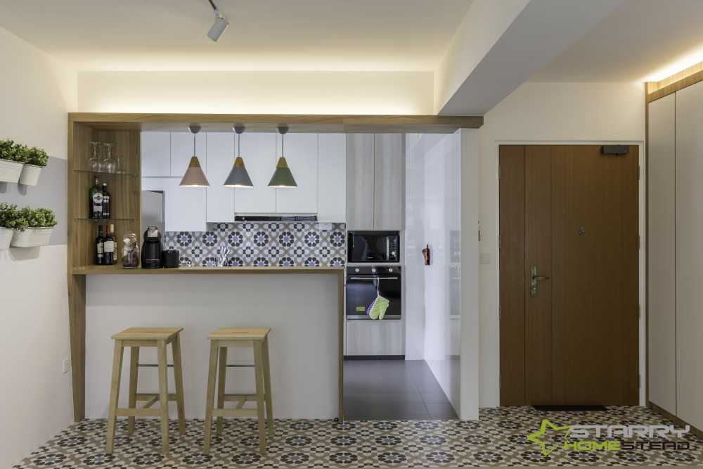 Scandinavian Kitchen with Open Kitchen and Bar Counter