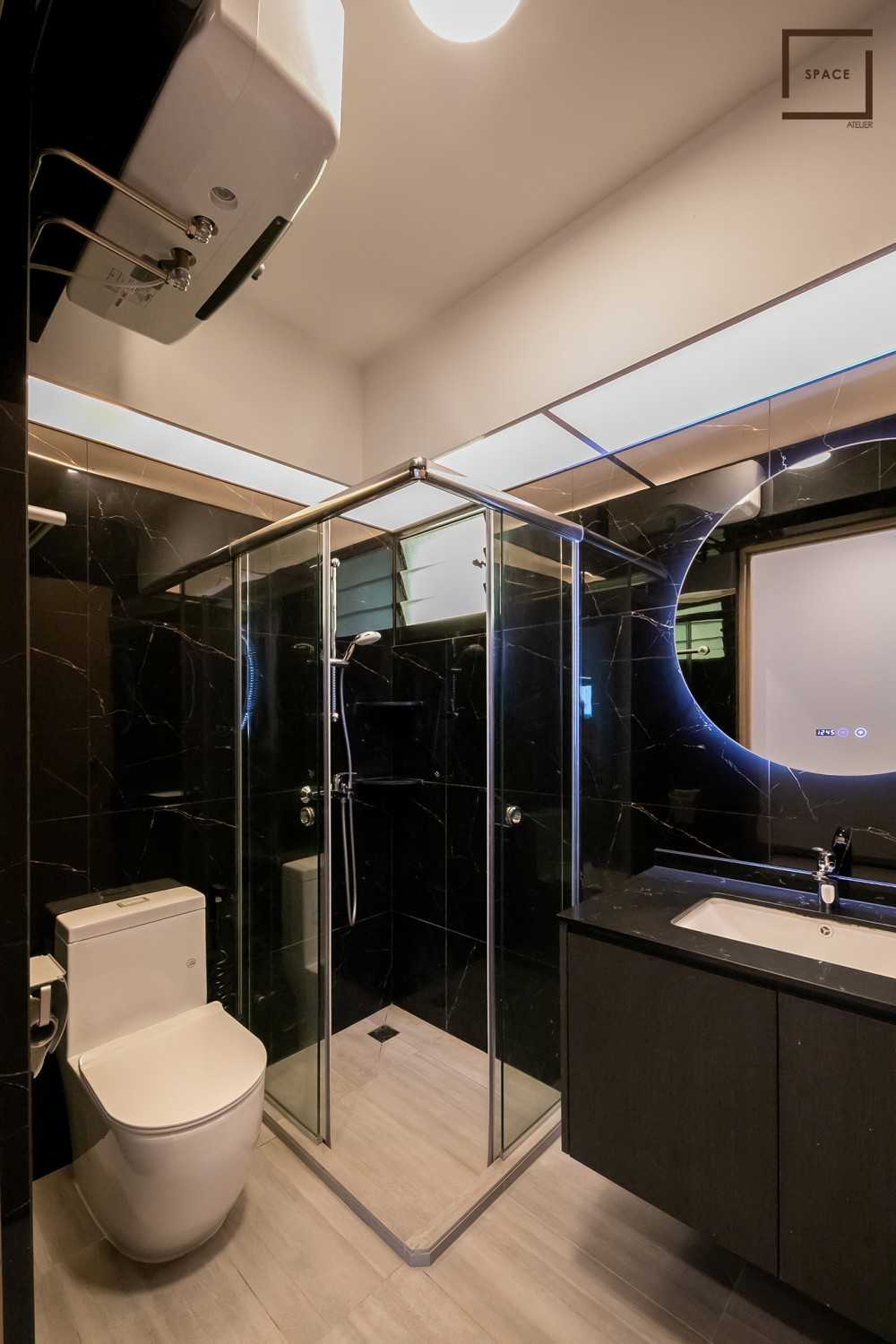 Contemporary Bathroom with Mirror and Bathroom Mirrors