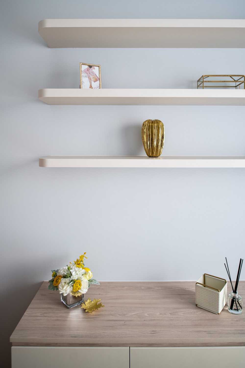 Modern Study with Desk Chairs and Storage Cabinets