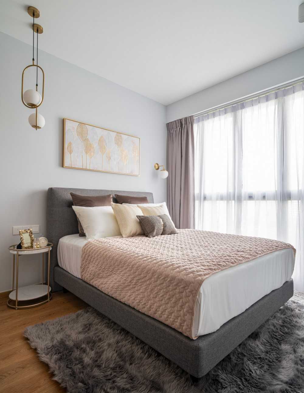 Modern Bedroom with Built-in Bed and Bedside Table