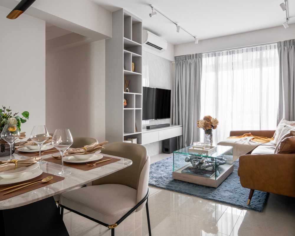 Modern Living Room with TV Console and Sofa