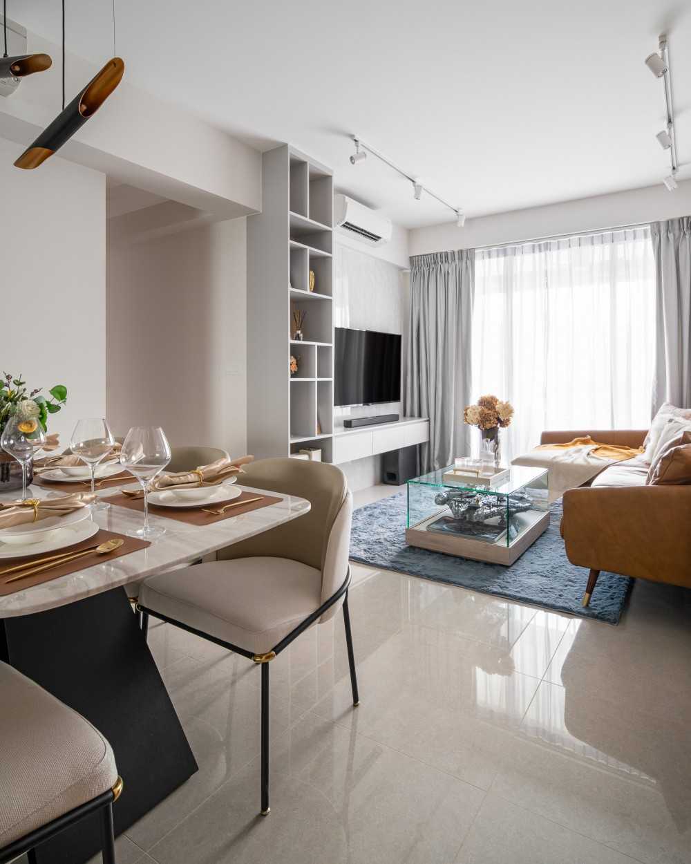 Modern Living Room with TV Console and Sofa