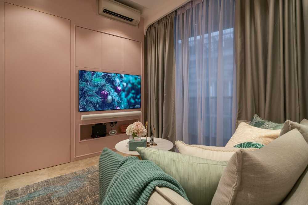 Modern Living Room with Feature Wall and Sofa