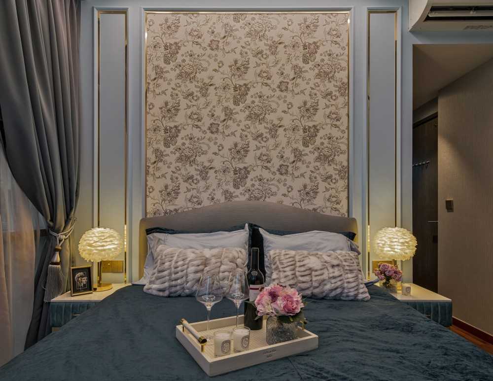 Modern Bedroom with Built-in Bed and Bedside Table