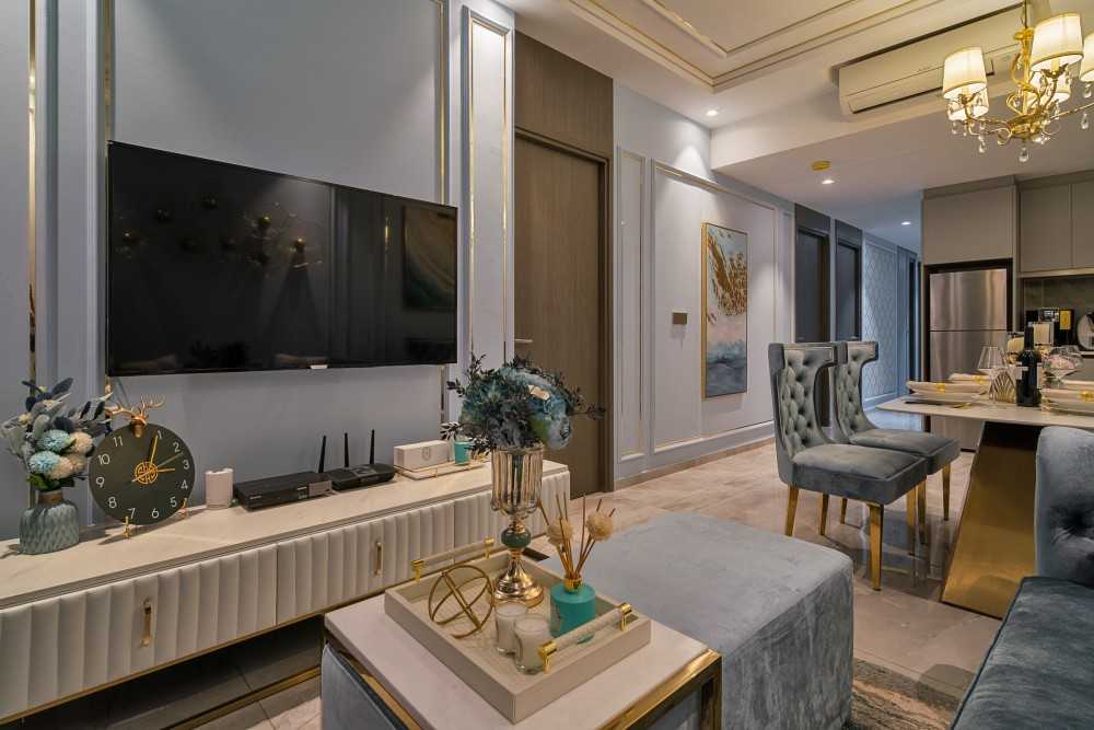 Modern Living Room with TV Console and Sofa