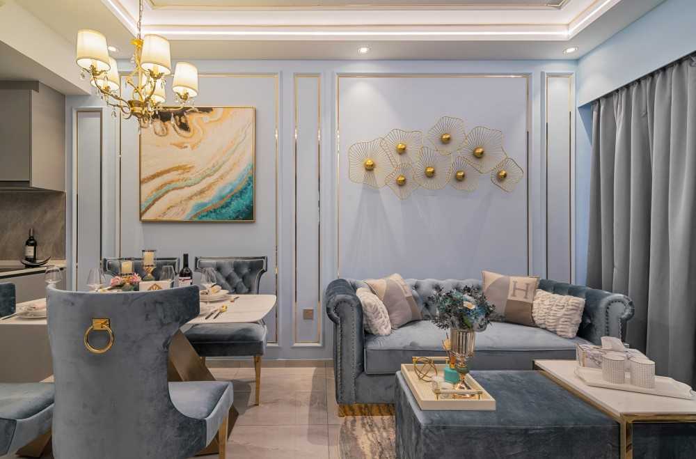Modern Living Room with Feature Wall and Sofa