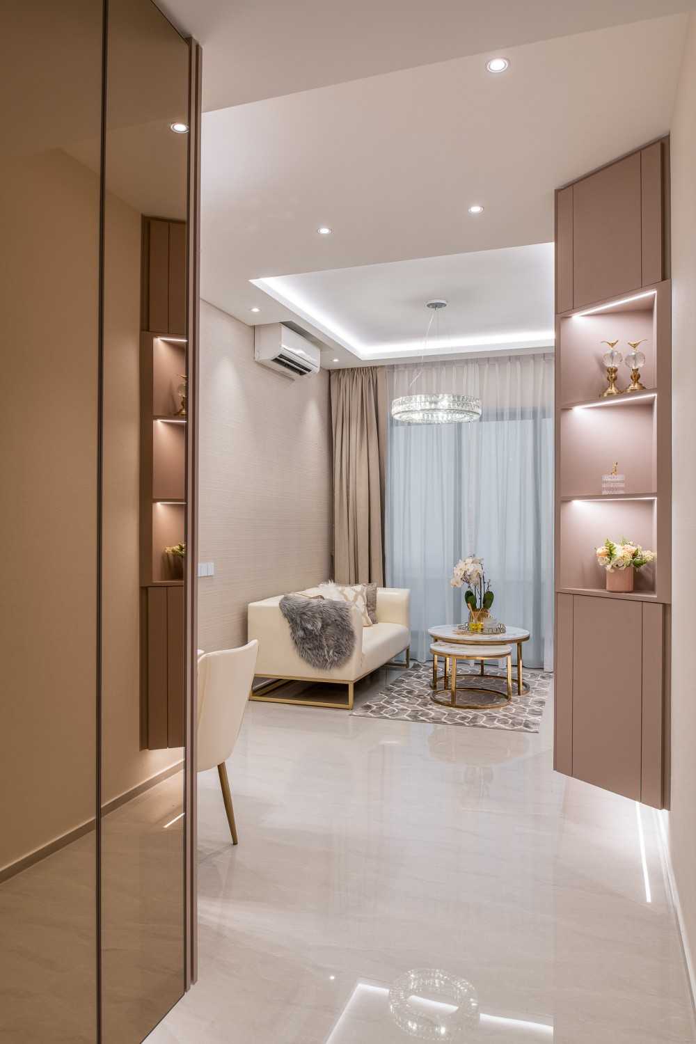 Modern Entryway with Mirror and Console Table
