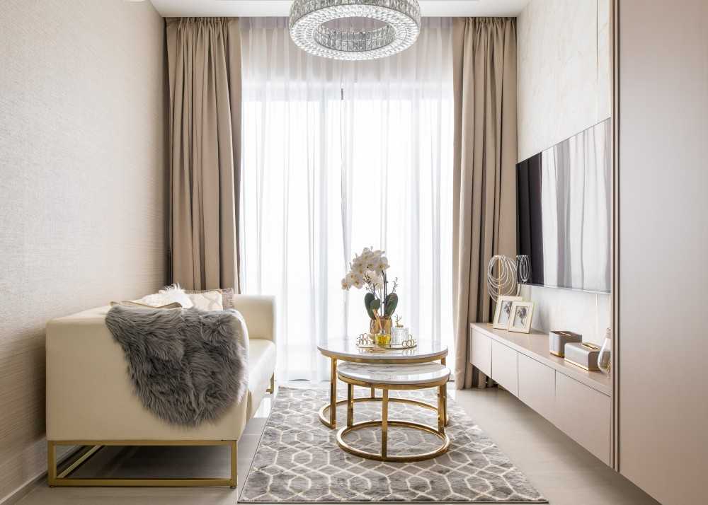 Modern Living Room with Feature Wall and Cove Lighting