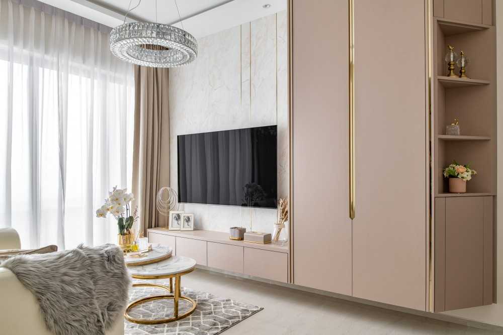 Modern Living Room with Feature Wall and Sofa