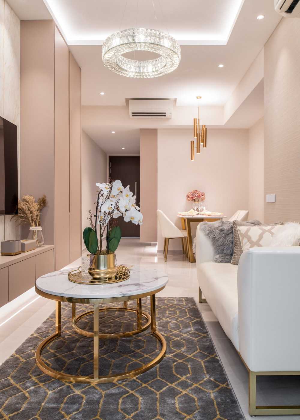 Modern Living Room with TV Console and Feature Wall