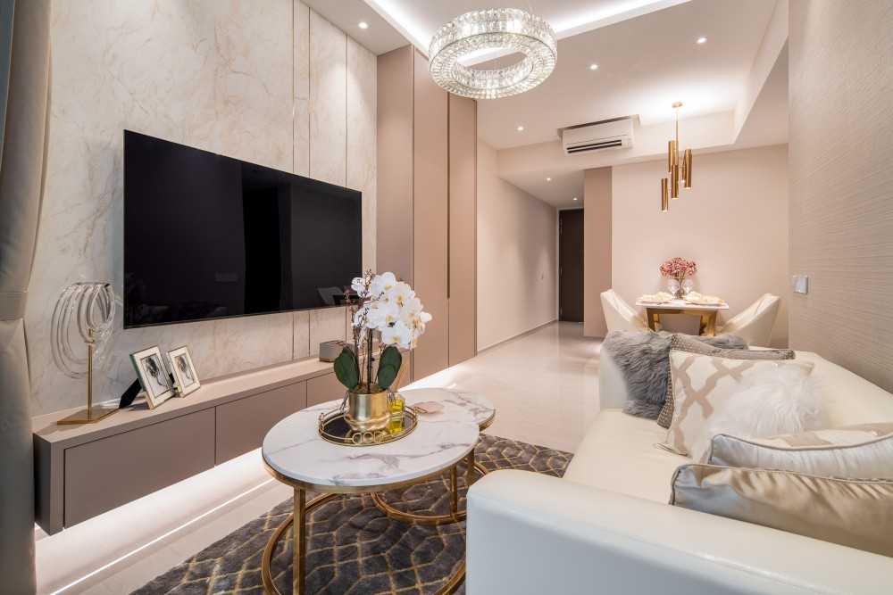 Modern Living Room with Feature Wall and Sofa