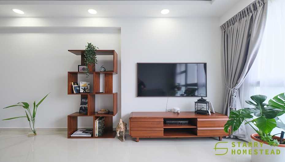 Modern Living Room with TV Console and Downlights