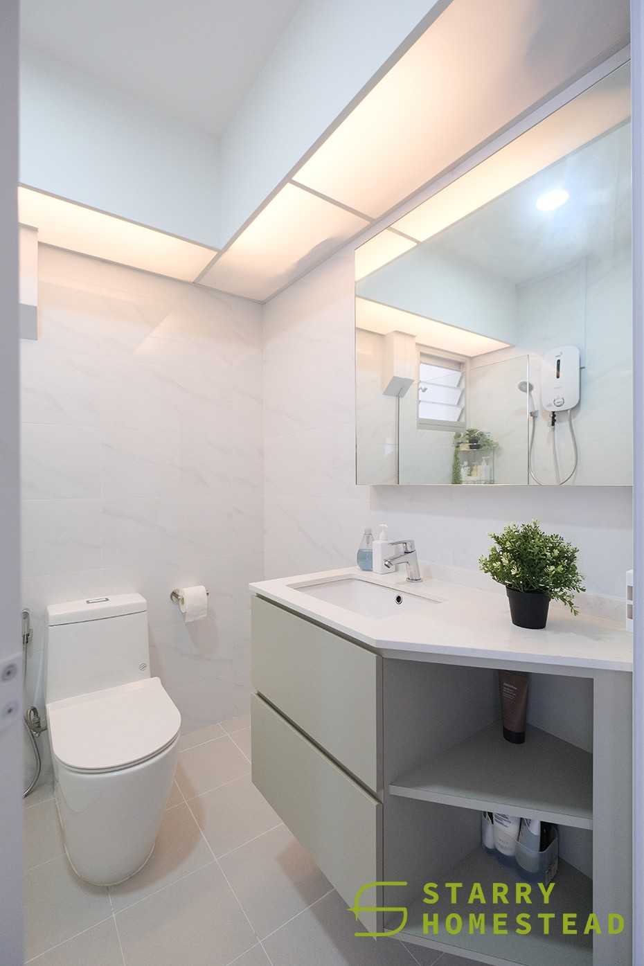 Modern Bathroom with Mirror and Vanity Counter