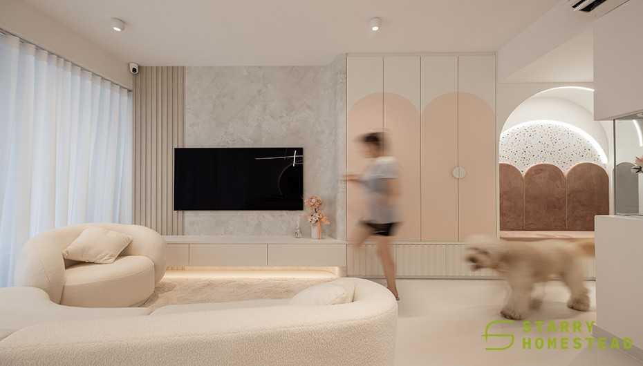 Scandinavian Living Room with TV Console and Storage Cabinets